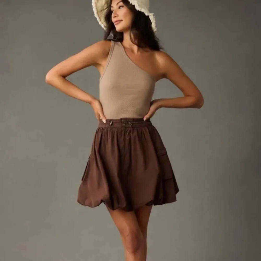 NWT Anthropologie Pilcro Brown Parachute Mini Dress 8